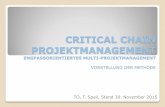 CRITICAL CHAIN PROJEKTMANAGEMENT sollten wir Critical Chain Projektmanagement einführen? Weil der Erfolg in der Praxis der Methode Recht gibt Es gibt keine andere Methode für (Multi-)