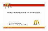 Qualitätsmanagement bei McDonald‘s - MehrWert-Service · PDF file · 2012-08-03Supply Chain Management Country/Zone Quality Assurance European Quality Assurance Board Quality Center