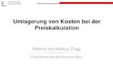 Referat Umlagerung von Kosten bei der Preiskalkulation ... seminar Bregenz/Bregenz-Panel 2... · Referat von Markus Zingg Finanzkontrolle des Kantons Bern. Finanzkontrolle ... Zulagen