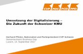 Umsetzung der Digitalisierung Die Zukunft der Schweizer KMU · • MEM exportiert 15.3 MRD CHF, was dem Niveau der 1990er Jahre entspricht. -10% -5% 0% 5% 10% 15% Chemie Medizintechnik