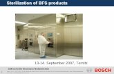 Sterilization of BFS products - gmpua.com · Comparison between hot water shower and steam-/air mixture Example ...