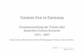 Genesis live in Germany - foxtrot.de · Genesis live in Germany Zusammenstellung der Tickets aller deutschen Genesis Konzerte 1972 - 2007 Danke an die zahlreichen Fans …
