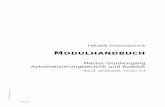 Modulhandbuch - Hochschule Kempten€¦ · Inhaltsverzeichnis I Version 1.4 R-4 x Modulhandbuch zum Master-Studiengang Automatisierungstechnik und Robotik Inhaltsverzeichnis 1 Einführung