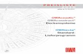 Preisliste 2010 - OWA – Odenwald Faserplattenwerk GmbH€¦ ·  · 2014-02-03Odenwald Faserplattenwerk GmbH Dr.-F.-A.-Freundt-Straße 3 63916 Amorbach Telefon: +49 9373 201-0 Telefax:
