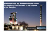 Weiterentwicklung des Hochofenverfahrens bei der ... Hochöfen bei der ThyssenKrupp Steel Europe AG. Titel des Vortrags Datum Anlass, Referent 9 Wir entwickeln die Zukunft für Sie.