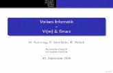 Vorkurs Informatik -- Vi(m) & Emacs · Üb ersicht T extedito r Vi/Vim Emacs Sinn und Zw eck T extedito r Simpler Edito r zum Bea rb eiten von T extdateien Ö nen und Sp eichern von