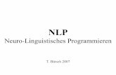 NLP Neuro-linguistisches Programmieren · Überzeugungen im NLP • Die Wahrnehmung ist nur eine Abbildung („Landkarte“) der Welt, aber nicht die Welt selber • Geist und Körper