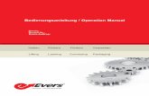 Bedienungsanleitung / Operation Manual - Evers GmbH€¦ · Triebwerkgruppe nach DIN 15020/1 1 Em 1 Em 1 Em Zugkraft Lastgang (Schnellgang) 1. ... Seil auf Verschleiß gemäß DIN