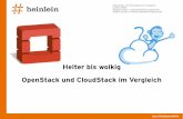 Heiter bis wolkig OpenStack und CloudStack im Vergleich · Linux höchstpersönlich. OpenStack und CloudStack im Vergleich [CeBIT 2014] Stephan Seitz