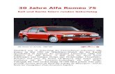 30 Jahre Alfa Romeo 75 - Alfaclub Österreich · Frankfurt, 31. März 2015 1985 feiert Alfa Romeo 75. Geburtstag. Pünktlich zum Jubiläum wird am 17. Mai des Jahres ein neues Modell