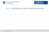 C++ - Einführung in die Programmierung · C++ - Einführung Seite 3 Bücher Bjarne Stroustrup: Programming. Principles and Practice Using C++. Addision Wesley. Ulrich Breymann: Der