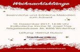 Adventskonzert Flyer 2017 - Stadtharmonie Winterthur-Töss · Pro˜ amm Allemande – Ron Nelson Prayer of Saint Gregory – Alan Hovhaness Solist: Benedikt Hubov, Trompete Grosse