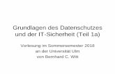 Grundlagen des Datenschutzes und der IT-Sicherheit · • Koreng/Lachenmann: Formularhandbuch Datenschutzrecht, C.H. Beck, 2. Auflage, ...
