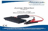Jump-Starter - oekoprofi.com€¦ · Dieses Handbuch hilft Ihnen das Gerät richtig zu bedienen, jedoch ist es keine Einführung die Soft & Hardware Konfi-guration. Jede Konfiguration