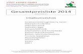 Preisliste 2014 Version 1m - Josef Kainer GmbH · JOSEF KAINER GMBH PLATTENZUSCHNITT-MÖBELPRODUKTION SCHILDBACH 110, 8230 HARTBERG, 03332 65450 FAX 03332 654503 …