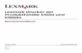 Lexmark Drucker der Produktfamilie E360d und E360dn · Learning about the printer 9. 1 Entriegelungstaste der vorderen Klappe 2 Papieranschlag 3 Standardablage 4 Bedienerkonsole des