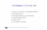 Grundlagen in C# und - M. Wilhelm · FB Automatisierung und Informatik: GUI mit Visual Studio: .net 2 Inhalt TabbedPane (Register) ListView Tree Tabelle MDI-Programme Erweiterte Grafik