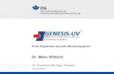 Dr. Marc Wittlich - dguv.de · 200 300 GENESIS-UV, Dr. Marc Wittlich 22.10.2016 Seite 24 Passen die mit der Wittlich‘schen Formel berechneten Werte zu den Messergebnissen?
