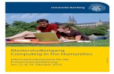 Masterstudiengang Computing in the Humanities · und einer Fachbibliothek an dem neuen Unistandort auf der Erba-Insel aus. ... Im VC der Universität Bamberg ... Das European Credit