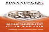 17.–24. JUNI 2018 - spannungen.de · Violine/Viola Elisabeth Kufferath ... Viola IGOR STRAVINSKY Concerto in D für Streichorchester ... ALFRED SCHNITTKE . Klavierquintett