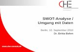 SWOT-Analyse / Umgang mit Daten - hochschulkurs.de€¦ · falsche Erwartungen: die SWOT -Analyse (Matrix) liefert selbst noch keine Strategie ...