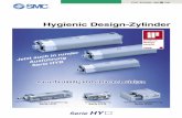 HY cat de - content2.smcetech.com · CAT.EUS20-186 -DEB Hygienic Design-Zylinder Serie HY wasserbeständig und einfach zu reinigen ISO-Standard-Ausführung Serie HYC Grundausführung