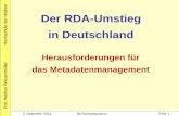 Der RDA-Umstieg in Deutschland - hdm- .Text (Buch, PDF -Dokument) unbewegtes Bild (Druckgrafik, Bildband)