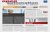 news letter 9/2014 - openautomation.de · zenz zur Nut-zung von mehr als ei- ... Jahr 2020 von 100 Mio. €. ... Die Produk-tion von Durchfluss-, Füllstand-, Druck-, ...