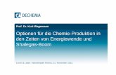 Optionen für die Chemie-Produktion in dZit E i d dden ... · Bulk-Chemicals from Renewable Raw Materials Olefins Alcohols Acids Others ... (Steam-DMF Cracking) Naphtha p-Xylene-3H