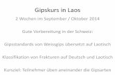 Gipskurs in Laos - ksw-laos.ch · Gipskurs in Laos 2 Wochen im September / Oktober 2014 Gute Vorbereitung in der Schweiz: Gipsstandards von Weissgips übersetzt auf Laotisch Klassifikation