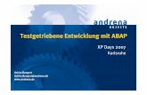 TDD mit ABAP - xpdays.de Bangert - TDD mit ABA… · XP Days 2007 Karlsruhe Achim Bangert Achim.Bangert@andrena.de  Testgetriebene Entwicklung mit ABAP