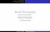 Ab-initio Thermodynamik - pt.tu- · PDF fileProblemstellung Grundlagen der Thermodynamik Phasendiagramm der Grenzﬂ¨ache Thermodynamik von Gasen Ausblick Ab-initio Thermodynamik