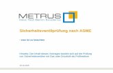 Sicherheitsventilprüfung nach ASME - metrus.de · 02.10.2015 Sicherheitsventilprüfung nach ASME - was ist zu beachten Hinweis: Der Inhalt dieses Vortrages bezieht sich auf die Prüfung