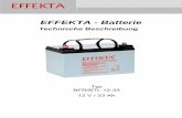 EFFEKTA - Batterie - MTK-Handel · 3 1 Modellreihe Diese Leistungsmerkmale beziehen sich auf die von EFFEKTA hergestellten Blei-Vlies-Akkus Typ: BFR/BTL12-33 (12 V / 33 Ah).