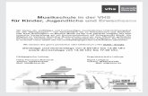 Musikschule in der VHS für Kinder, Jugendliche und … · Starter-Projekt Blockflöten /Keyboard / Gitarren ...