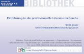 Delia Bauer Universitätsbibliothek Duisburg-Essen · Cited References: Fußnoten des Dokuments. ... Weg zum Volltext. Einführung in die professionelle Literaturrecherche D. Bauer