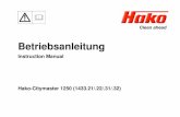 Betriebsanleitung - Hako GmbH · 2 Vorwort Sehr geehrter Kunde, es ist unser Wunsch, dass die guten Ei-genschaften der Maschine das Vertrau-en rechtfertigen, welches Sie uns durch