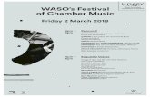 WASO’s Festival of Chamber Music€™s_Festival_of... · BACH, J.S. Cello Suite No.2 Prélude Allemande Courante Sarabande Menuett Menuett Gigue BRITTEN Cello Suite No.2 Declamato: