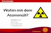 Nuklearia – Wohin mit dem Atommüllnuklearia.de/wp-content/uploads/2013/11/Praesentation_-_Wohin_mit... · Halbwertszeit: Zeit, nach der die Hälfte einer bestimmten Menge einer