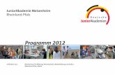 JuniorAkademie Meisenheim, Rheinland-Pfalz · Überblick über das Programm ... und Geheimnis in der Literarischen Moderne. ..... 20 ... Der CdE – der Club der ...
