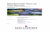 Nationalpark Hohe Tauern und Tiroler Naturparks · + Authentizität von Land und Leuten + NP als Synonym für Natur-/Bergerlebnis und hohe Naturintensität + Tirol als starke Marke