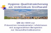 Hygiene-Qualitätssicherung am Uniklinikum Greifswald · • Gentechnik-Sicherheitsverordnung • GMP-Richtlinie • GLP-Richtlinie ... Einteilung der Risikobereiche Risikobereich