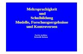 Mehrsprachigkeit und Schulbildung Modelle ... · (Quelle: Landesamt für Datenverarbeitung und Statistik Nordrhein-Westfalen: Bildungsreport NRW 2006) Ursachen des Scheiterns ...