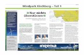 Nur nichts überstürzen - ingenia-projects.comingenia-projects.com/download/ingenia_Windpark_Kirchberg_225mm.pdf · Windkraft-Planung der Stadt Kirchberg öffentlich ausliegt und