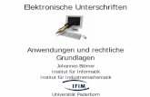 Elektronische Unterschriften - ostwestfalen.ihk.de · Gefahren der Datenmanipulation und des Datendiebstahls Knotenrechner Weg einer E-Mail via Internet von Benutzer A zu Benutzer