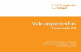 Sommersemester 2018 - cgjung-  · PDF filesomatik und Tiefenpsychologie (DGPT), der Deutschen Gesell- ... Werbung gesellschaft@cgjung-stuttgart.de Telefon: 0711 / 51 87