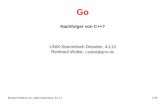 Go - sax.de · Go Nachfolger von C++? UNIX-Stammtisch Dresden, 4.1.12 Reinhard Wobst, r.wobst@gmx.de Reinhard Wobst, Go, UNIX-Stammtisch 4.1.12 1/35