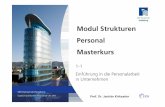 Modul Strukturen Personal Masterkurs(1-1... · Ökonomisierung des Personalwesens ... (Rechtsstellung und Zusammenarbeit der Organe) Ziel: Wohlergehen des Betriebes und der …