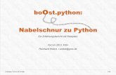 bo st.python: Nabelschnur zu Python - … · boost.python: Nabelschnur zu Python Ein Erfahrungsbericht mit Rezepten PyCon 2013, Köln Reinhard Wobst. r.wobst@gmx.de R.Wobst, PyCon