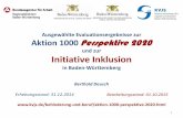 Abschluss der Aktion 1000plus Umsetzung der Initiative ... · Reha-beratung Jobcoaching KoBV Arbeit - Inklusiv EGZ - AA eLKZ/EH dem Grunde nach Teilzeit WfbM / Arbeitsmarkt Jobcoaching